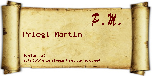 Priegl Martin névjegykártya